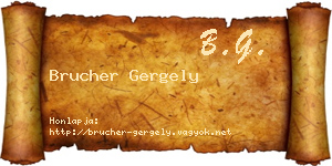 Brucher Gergely névjegykártya